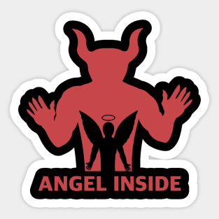 Angel Inside red Sticker